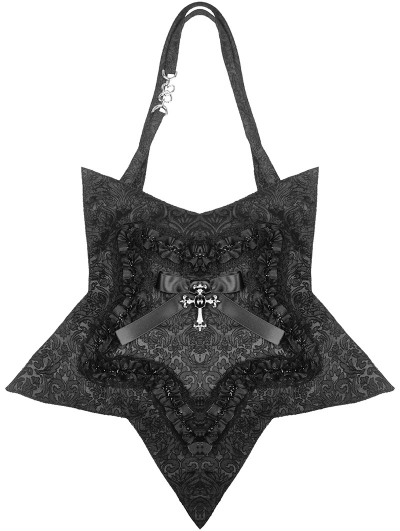 Black Gothic Cross Star Handbag
