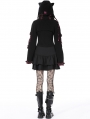Black Gothic Lolita Bell Sleeves Ruffle Wooly Cape for Women