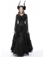 Black Vintage Gothic Lace Long Bell Sleeves Short Cape for Women