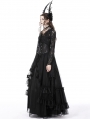 Black Vintage Gothic Lace Long Bell Sleeves Short Cape for Women