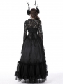 Black Vintage Gothic Lace Long Bell Sleeves Short Cape for Women