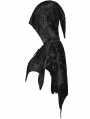 Black Gothic Skull Pattern Velvet Bat Hooded Short Cape for Women