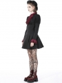 Black Gothic Blood Preppy Long Sleeve Short Dress