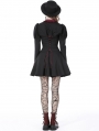 Black Gothic Blood Preppy Long Sleeve Short Dress