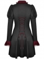 Black Gothic Blood Preppy Long Sleeve Short Dress