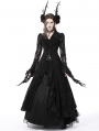 Black Gothic Romantic Hollow Out Sexy Lace Long Shirt Dress