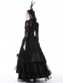 Black Gothic Romantic Hollow Out Sexy Lace Long Shirt Dress