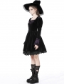 Black Gothic Walpurgis Night Purple Splicing Short Velvet Dress