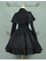 Black/White Long Sleeves Gothic Lolita Cape Coat Dress