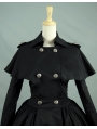 Black/White Long Sleeves Gothic Lolita Cape Coat Dress