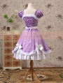 Purple and White Short Sleeves Bow Sweet Lolita Dress