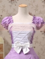 Purple and White Short Sleeves Bow Sweet Lolita Dress