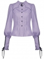 Purple Gothic Witch Star Collar Long Sleeve Blouse for Women
