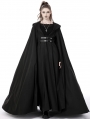 Black Gothic Punk Warrior Hooded Long Cape Coat for Women