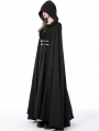 Black Gothic Punk Warrior Hooded Long Cape Coat for Women