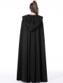 Black Gothic Punk Warrior Hooded Long Cape Coat for Women