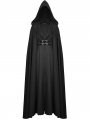 Black Gothic Punk Warrior Hooded Long Cape Coat for Women