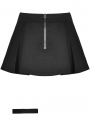 Black Gothic Rebel Rock Cross Bag Pleated Skirt with Leg Strap