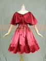 Red Vintage Victorian Style Classic Lolita Cape Dress