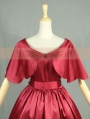 Red Vintage Victorian Style Classic Lolita Cape Dress