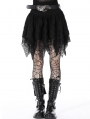Black Gothic Irregular Messy Mesh Short Skirt