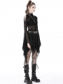 Black Gothic Irregular Messy Mesh Short Skirt