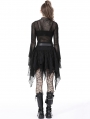 Black Gothic Irregular Messy Mesh Short Skirt