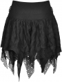 Black Gothic Irregular Messy Mesh Short Skirt