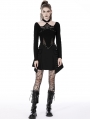 Black Gothic Punk Sexy Net Splicing Halter T-Shirt for Women