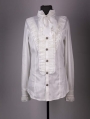 White Long Sleeves Bowtie Gothic Blouse for Men