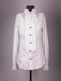 White Long Sleeves Bowtie Gothic Blouse for Men