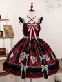 Blue/Red Sweetheart Alice Diamond Print Halter Sweet Lolita JSK Dress