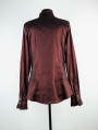 Wine Red Long Sleeves Bowtie Gothic Blouse for Men