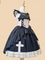 Immortal Song Black Ruffle Square Neckline Classic Lolita JSK Dress