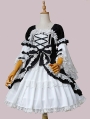 White and Black Dolly Bowknot Short Sleeve Classic Lolita OP Dress