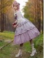 Grapes Manor Purple Embroidery Tiered Classic Lolita JSK Dress