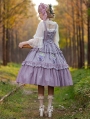 Grapes Manor Purple Embroidery Tiered Classic Lolita JSK Dress