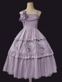 Grapes Manor Purple Embroidery Tiered Classic Lolita JSK Dress