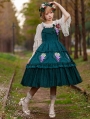 Grapes Manor Green Embroidery Tiered Classic Lolita JSK Dress