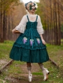 Grapes Manor Green Embroidery Tiered Classic Lolita JSK Dress