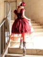 A Dance Scene Wine Red/Black Elegant Gothic Lolita JSK Dress