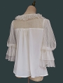 Deep-Sea Pearl White/Black/Ivory Puff Sleeves Sweet Lolita Blouse