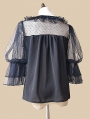 Deep-Sea Pearl White/Black/Ivory Puff Sleeves Sweet Lolita Blouse