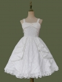 Singer White/Black Floral Pattern Tiered Sweet Lolita JSK Dress