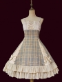 Backlight Memoirs Grey Plaid Elegant Slim Classic Lolita JSK Dress