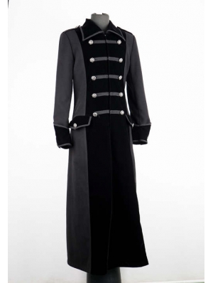 Black Long Double Breasted Gothic Coat for Men