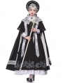 Lobnia Sisters Choir Black Embroidery Gothic Lolita OP Dress Full Set