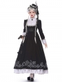 Lobnia Sisters Choir Black Embroidery Gothic Lolita OP Dress Full Set