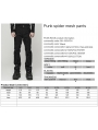 Black Gothic Punk Spider Mesh Spliced Pants for Men