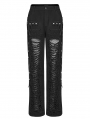 Black Gothic Doomsday Ripped Loose Fit Denim Pants for Men